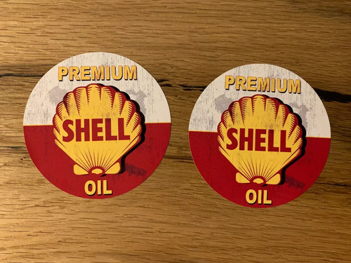 Shell aufkleber vintage - 2x,