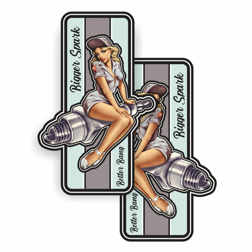 Pinup aufkleber 10x6 5cm - 2x,