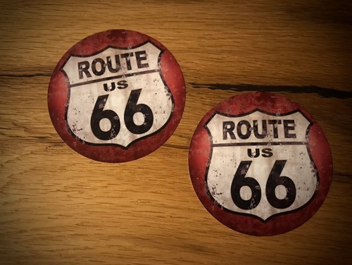 Route aufkleber vintage - 2x,