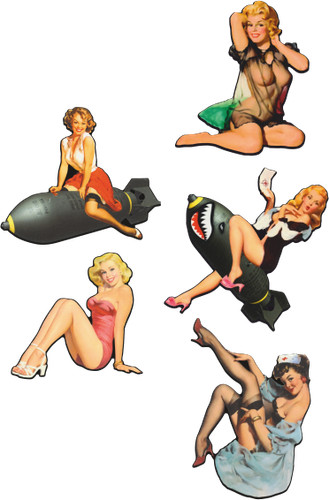 Pinup aufkleber sexy - 5x,