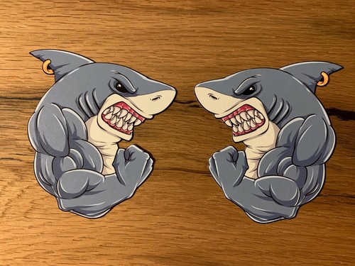 Shark aufkleber hai sticker - 2x,