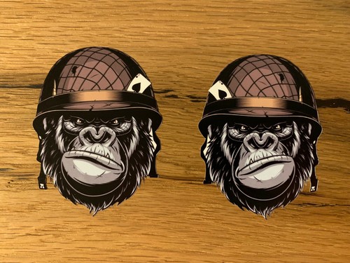Soldat gorilla aufkleber - 2x,